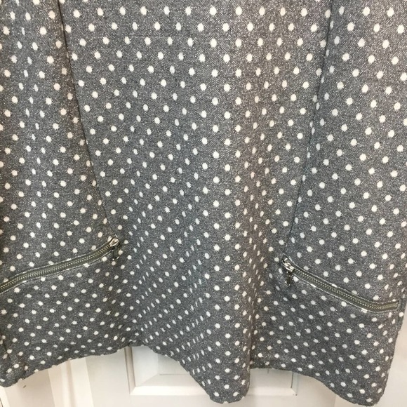 Talbots Gray & White Polka Dot Top w/ Silver Metallic Sparkle - Picture 4 of 16